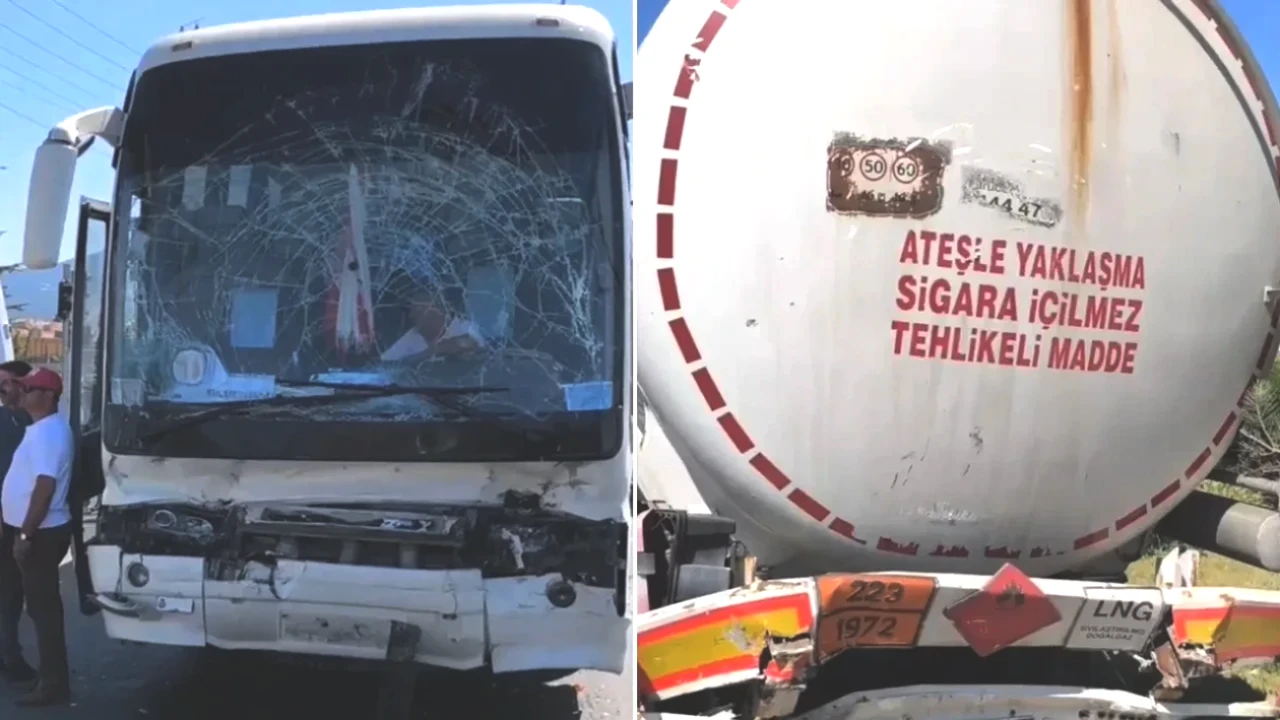 Bıçak Gibi Keskin Kaza! İşçi Servisi LPG Yüklü Tankere Çarptı, Çok Sayıda Yaralı Var!
